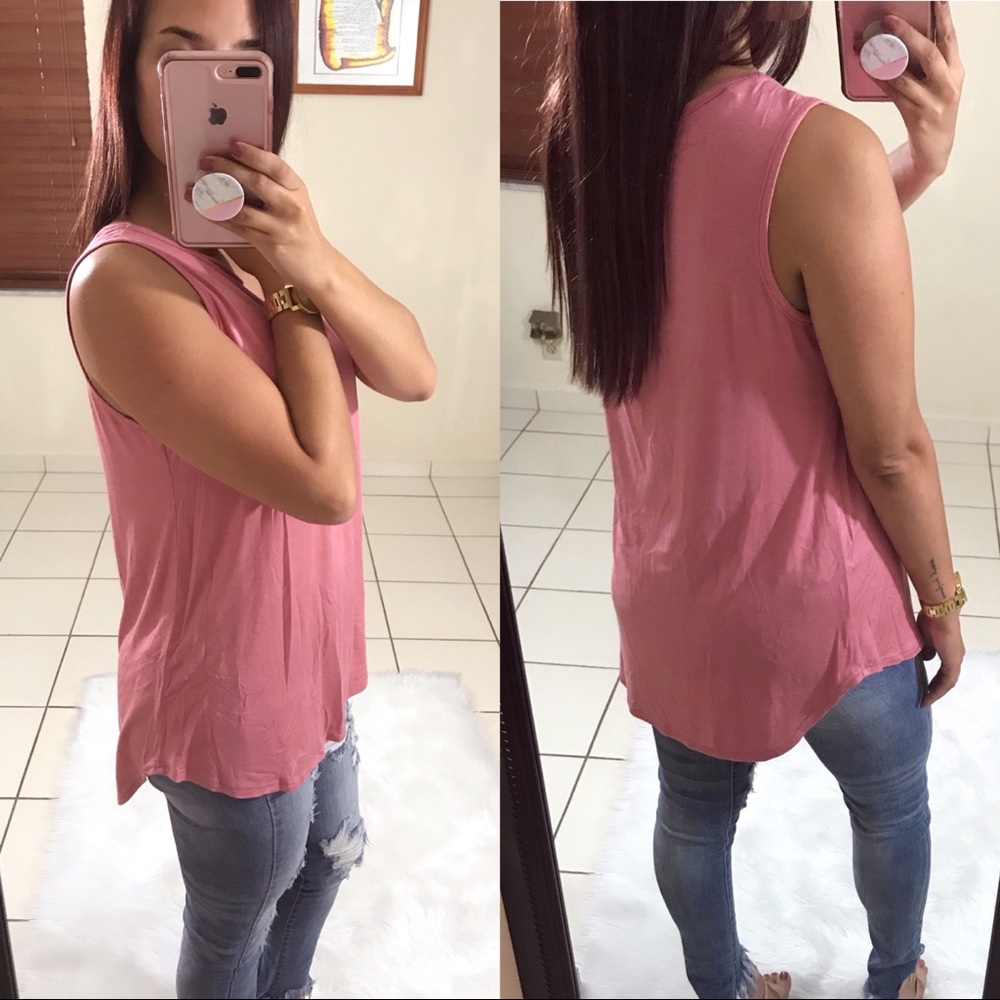 LAST 1  // ‘BIBI’ Rose Basic Top - Picture 3 of 3